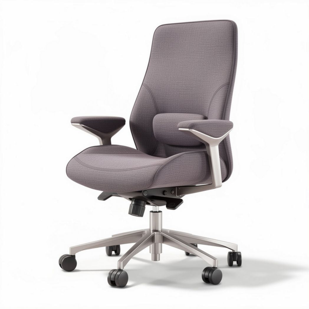 Ergonomische bureaustoel in grijs met verstelbare armleuningen 60 x 60 x 100cm