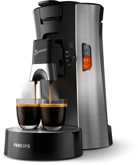 Philips Senseo Select Koffiepadmachine CSA250/10 - Keuze uit 1 of 2 Kopjes - Instelbare Intensiteit - Automatische Uitschakeling - Zwart(Metaal)