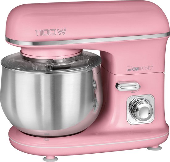 Clatronic KM 3711 - Keukenmachine - Kneedmachine - RETRO - Roze - 5L - 1100 watt(Roze)