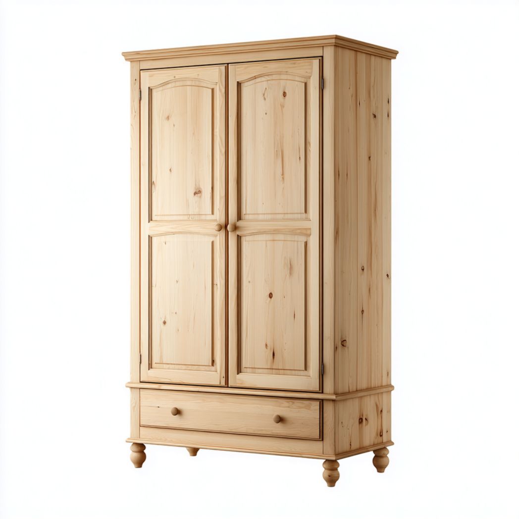 Grijze kast met twee deuren en twee lades 180 x 80 x 40cm van houtmateriaal