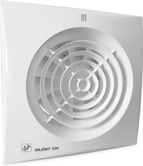 Soler Palau Silent-200 Badkamer-/Toiletventilator met Timer + Vochtsensor - 230V AC - 16W - 180 m³/h - 33dB - IP45 - SILENT-200CHZ