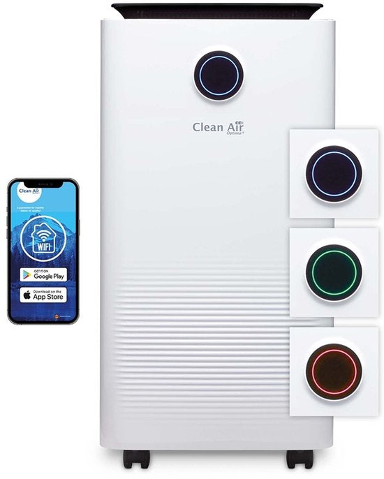 Clean Air Optima® CA-704 Smart - 2in1 Luchtontvochtiger en Luchtreiniger - 10 liter/dag - 5 voudige filtertechnologie - Ultrastille werking(10.00 l/Wit / Zwart)