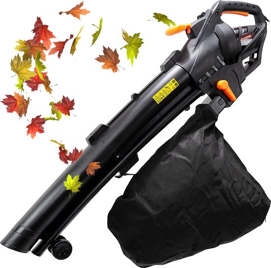 JACKMEND Elektrische Bladblazer Incl. 35L Opvangzak - 3000W Blad Blazer Zuiger op Snoer - 270km/u Luchtsnelheid - 15.000RPM - 10 Meter Kabel - Gesnoerd Bladeren Blazen Zuigen - Bladzuiger