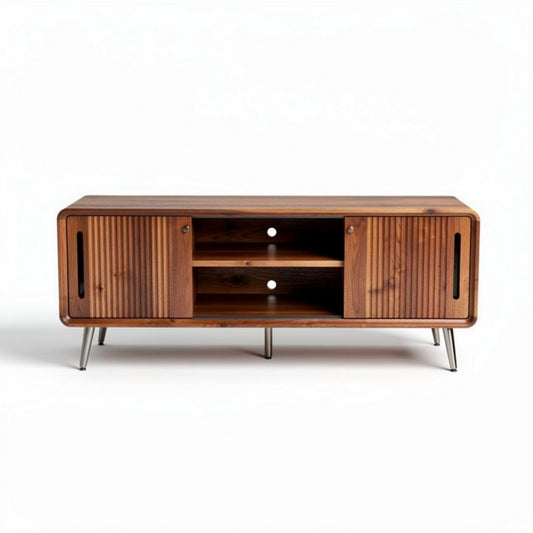 TV-meubel van massief hout met metalen poten afmetingen 120 x 40 x 50cm