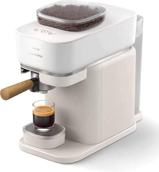 Philips Baristina - BAR307/20 - Semi-Automatische Espressomachine - Pistonmachine - Koffiemachine met Bonen - 2026 Editie - Wit