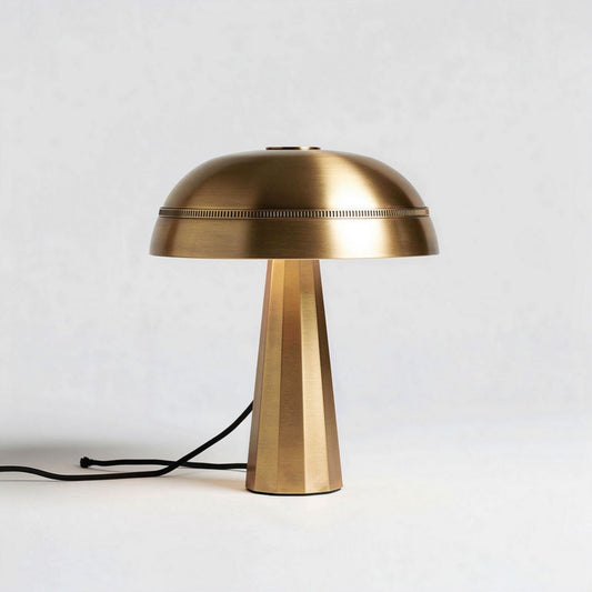 Brass tafel lamp met een hoogte van 40 cm en een diameter van 30 cm