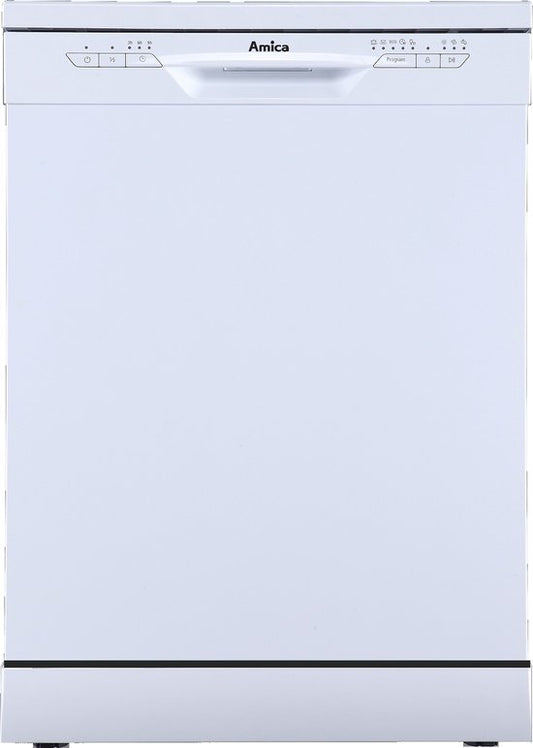 Amica ADP1212B - Vaatwasser - 12 bestekken - 5 programma's - 4 Temperaturen - Bovenste waskorf in hoogte verstelbaar - Afneembare top voor onderbouw - Halve lading - HotAir(Wit)