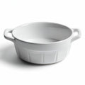 Witte porseleinen ovenschaal met handvatten diameter 25 cm en hoogte 7 cm