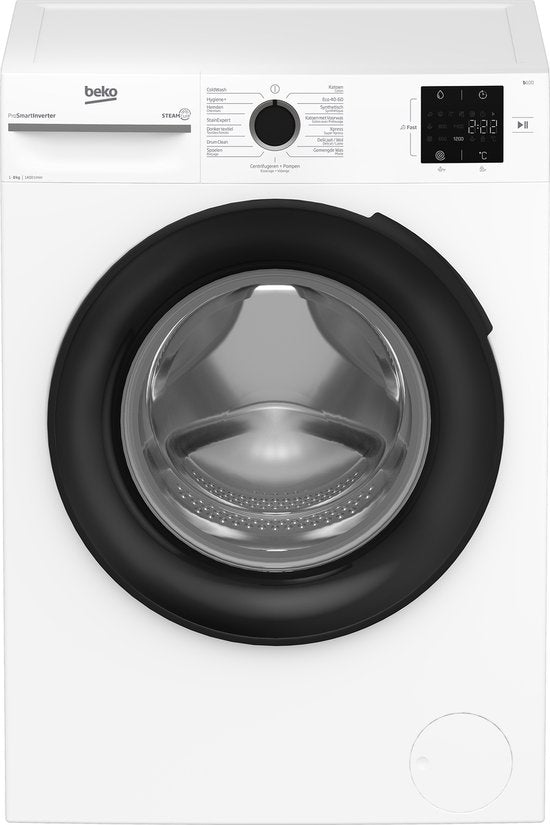 Beko b100 BM1WFU3842W wasmachine Voorlader 8 kg 1400 RPM Zwart, Wit