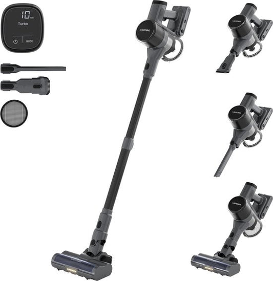 Vapore Steelstofzuiger Draadloos - 47 Minuten Accuduur - 350W - Snoerloze Stofzuiger - Stofzuiger Zonder Zak - Op Accu - Vacuum Cleaner - Kruimeldief - Draadloze Steelstofzuiger - Zwart