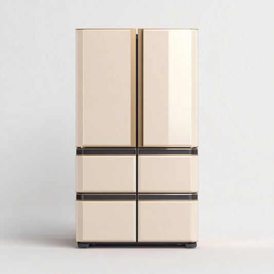 Koelkast met vijf compartimenten in zilver en goud 70 x 70 x 180cm
