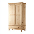 Grijze kast met twee deuren en twee lades 180 x 80 x 40cm van houtmateriaal
