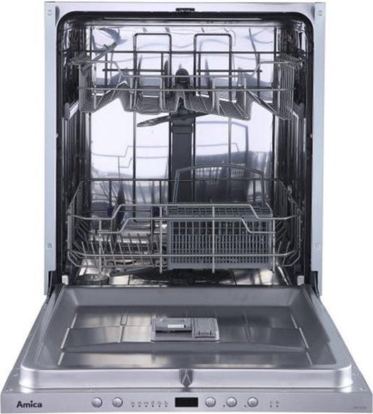 Amica ADF1222S - Inbouw Vaatwasser - 12 Bestekken - Zilver - 6 programma's - Halve ladingfunctie - Startuitstel - Hotair