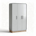 Grijze metalen kas met houten basis 180 x 90 x 50cm voor stockage
