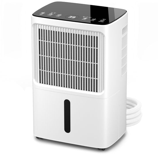 Erikssøn Luchtontvochtiger Dry Pro Plus - Ontvochtigt Tot 16 Liter Per Dag - Was-droog Functie - Geschikt Voor Huis, Slaapkamer , Badkamer , Woonkamer En Kelder - Dehumidifier - vochtvreters voor in huis - Wit(Wit/16 l)