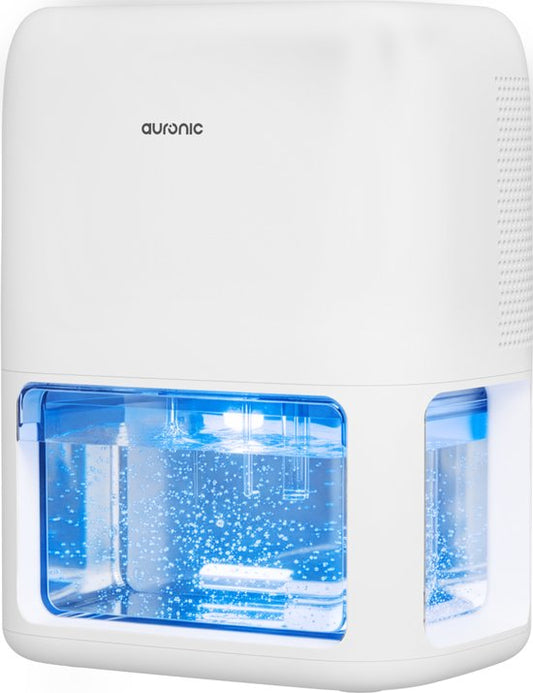 Auronic Luchtontvochtiger - Ontvochtigt 500ml Per Dag - 1,8L Waterreservoir - Woonkamer, Kantoor, Slaapkamer, Babykamer en Meer - Vochtopnemer voor in Huis - Dehumidifier - Wit(Wit/500 ml)