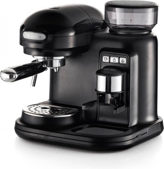 Ariete 1318 Moderna Espressomachine - Pistonmachine - met geïntegreerde koffiemolen - zwart(zwart)