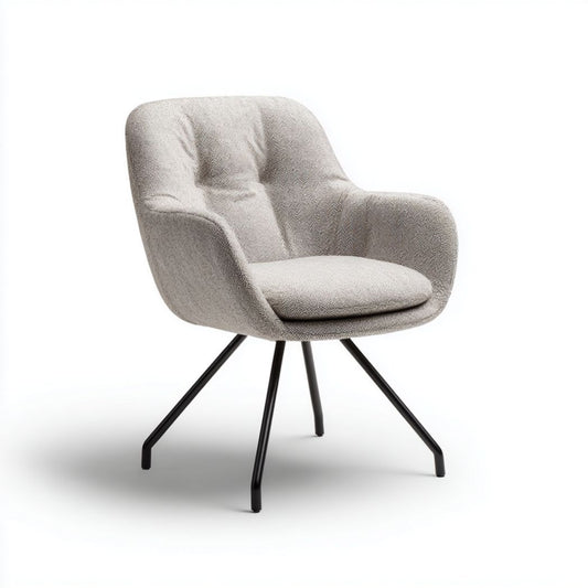 Roze gestoffeerde fauteuil met houten poten 45 x 55 x 85cm
