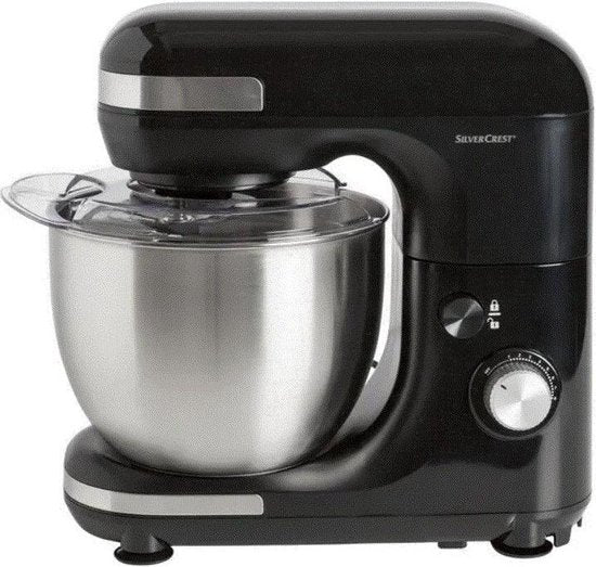 SILVERCREST® Keukenmachine Zwart - 600 W - Mengkom van 5 Liter - 8 standen