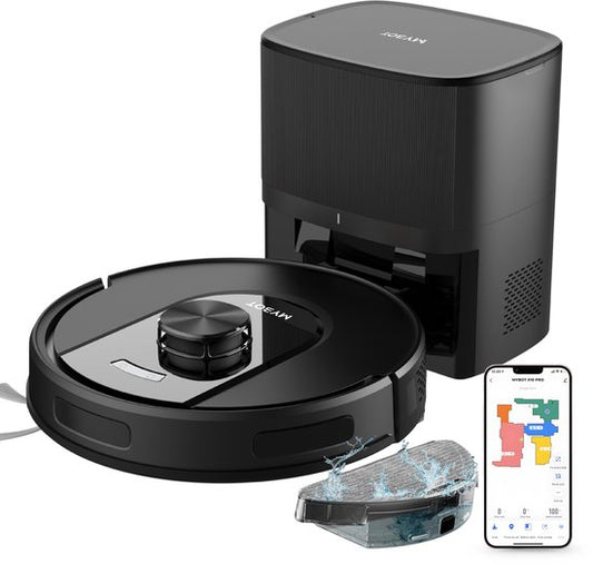 MYBOT X10 PRO - Robotstofzuiger Met Dweilfunctie - 6000PA Zuigkracht - Ideaal voor Huisdierharen – Laad-  Leegstation – LiDAR Navigatie(X10 PRO)